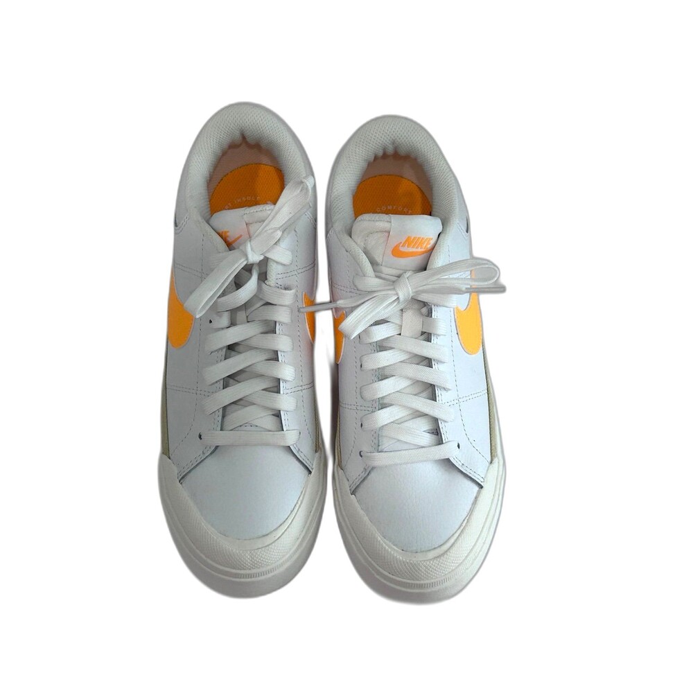 Nike Sneakers Women’s Size 7.5 White/Orange Court Legacy Lift Low Top LNWOT